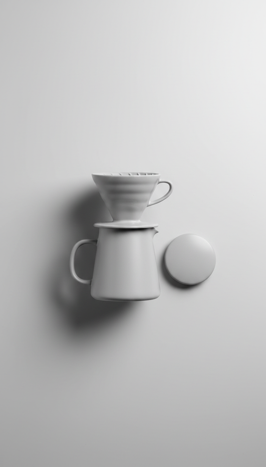 Ceramic Pour-Over Coffee Set Mist Grey